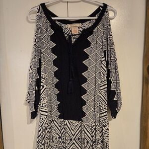 Boho cold shoulder mini dress